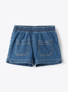 Shorts in stretch denim - Blue | Il Gufo
