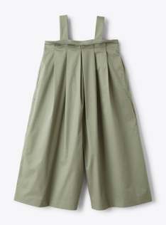 Dungarees in stretch sage-green poplin - Green | Il Gufo
