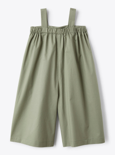 Dungarees in stretch sage-green poplin - Green | Il Gufo
