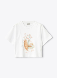 T-Shirt mit Backwaren-Aufdruck - Weiss | Il Gufo
