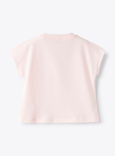 T-shirt da bambina con patch frontale - Bianco | Il Gufo