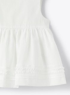 Sleeveless top in white cotton voile - White | Il Gufo