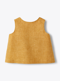 Top in cinnamon mélange linen - Brown | Il Gufo