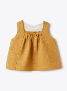 Top in cinnamon mélange linen - Brown | Il Gufo