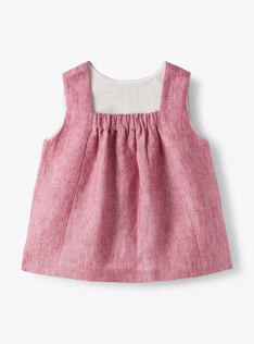 Top in onion-purple mélange linen | Il Gufo