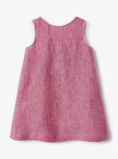 Dress in onion-purple mélange linen | Il Gufo