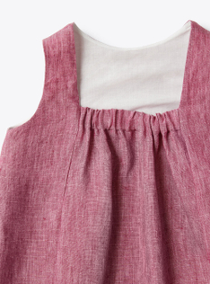 Dress in onion-purple mélange linen | Il Gufo