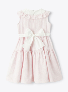 Dress in striped seersucker  - Pink | Il Gufo