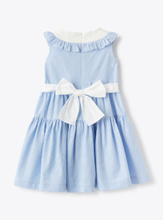 Dress in striped seersucker  - Brown | Il Gufo