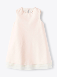 Vestito in voile di cotone rosa perla a tre strati - Rosa | Il Gufo