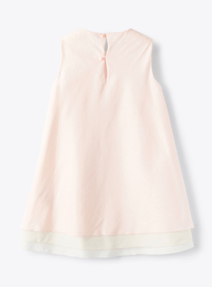 Vestito in voile di cotone rosa perla a tre strati - Rosa | Il Gufo