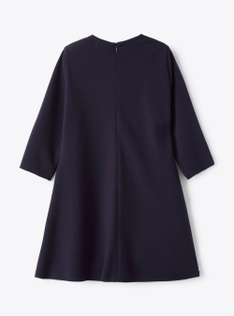 Dress in Romanite jersey with a flower embellishment - Blue | Il Gufo