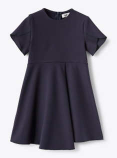 Short-sleeve dress in blue Romanite jersey - Blue | Il Gufo