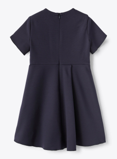 Short-sleeve dress in blue Romanite jersey - Blue | Il Gufo