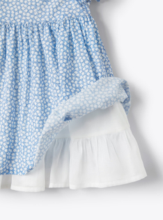 Floral-printed dress in cobalt blue - Blue | Il Gufo
