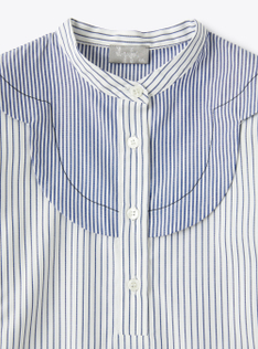 Vestito in popeline a righe - Blu | Il Gufo