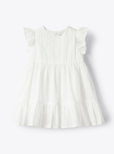 Dress in cotton voile with bloomers - White | Il Gufo