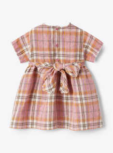 Vestito in lino stampa madras | Il Gufo