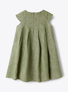 Dress in sage-green linen - Green | Il Gufo