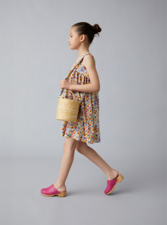 Sleeveless dress in a Liberty-Fabric material - Yellow | Il Gufo