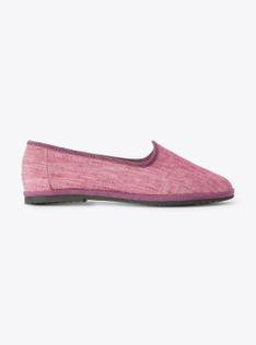 Slippers en lin chiné violet oignon rouge | Il Gufo