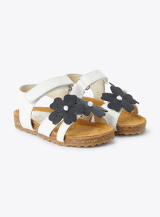 Sandal for babies with flower detail in blue - Blue | Il Gufo