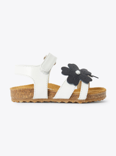 Sandal for babies with flower detail in blue - Blue | Il Gufo