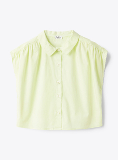 Boxy shirt in poplin - Green | Il Gufo