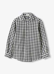 Camicia in seersucker a quadretti - Blu | Il Gufo
