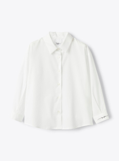Camicia in popeline con ricamo - Bianco | Il Gufo