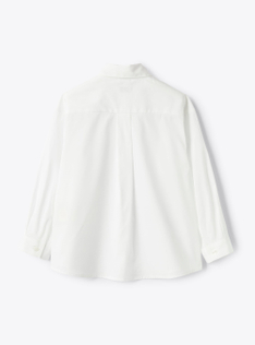 Camicia in popeline con ricamo - Bianco | Il Gufo