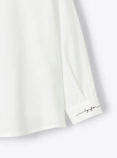 Camicia in popeline con ricamo - Bianco | Il Gufo