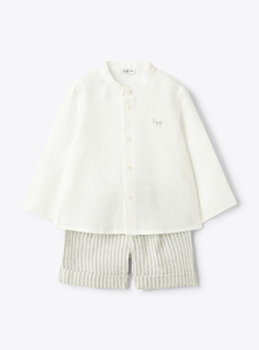 Two-piece linen set - Grey | Il Gufo