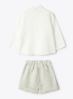 Two-piece linen set - Grey | Il Gufo