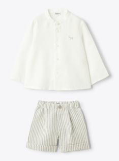 Two-piece linen set - Grey | Il Gufo