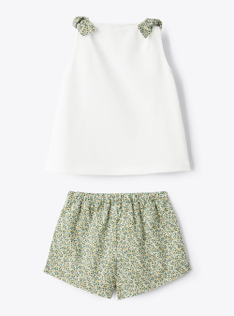 Set aus Jersey und Liberty Fabric - Weiss | Il Gufo