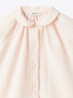 Seersucker two-piece set - Pink | Il Gufo