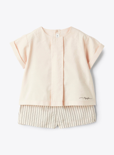 Striped viscose set - Pink | Il Gufo