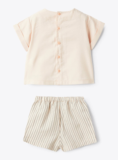Striped viscose set - Pink | Il Gufo