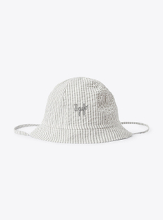 Cappello in seersucker con laccetto - Grigio | Il Gufo