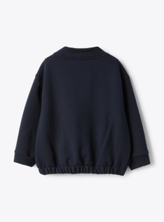 Baumwoll-Sweatcardigan - Blau | Il Gufo