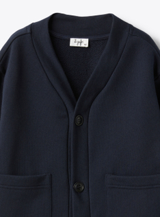 Baumwoll-Sweatcardigan - Blau | Il Gufo