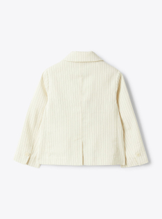 Blazer regular fit  in cotone gessato - Bianco | Il Gufo