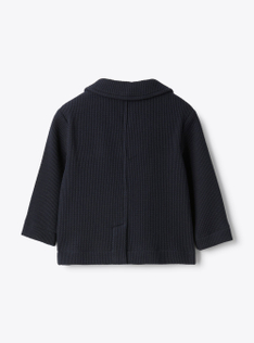 Blazer regular fit in cotone waffle - Blu | Il Gufo