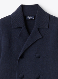 Giacca doppiopetto in cotone organico - Blu | Il Gufo