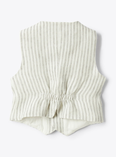 Gilet in lino a righe - Grigio | Il Gufo