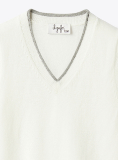 Gilet in cotone organico - Bianco | Il Gufo