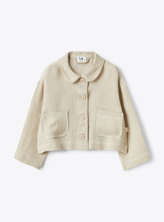 Waffle linen jacket - Brown | Il Gufo