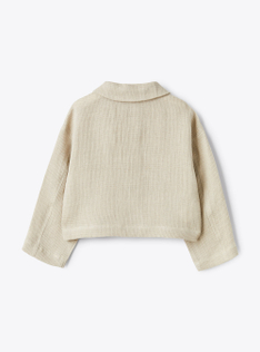Waffle linen jacket - Brown | Il Gufo