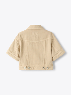 Boxy denim jacket - Beige | Il Gufo